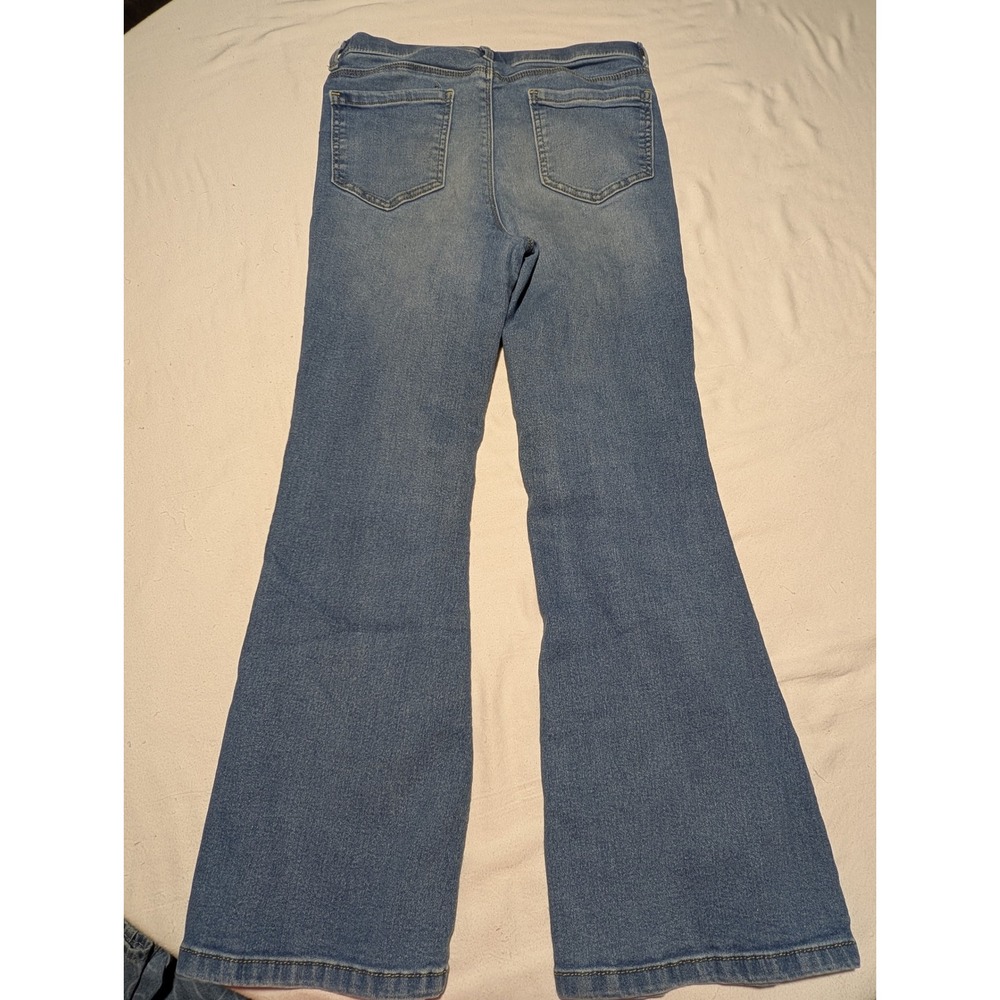 Wonder Nation Girls Flare Jeans Medium Wash Pull On Denim Plus Size L 10-12 Plus - Picture 2 of 3